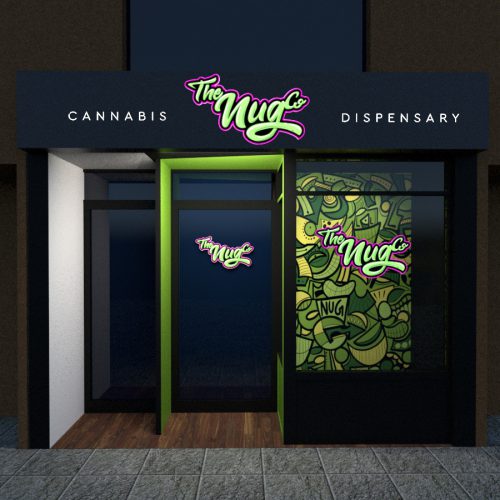 a storefront design for a cannabis dispensary on dundas west in toronto